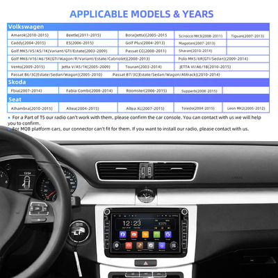 Vacarme automatique HD QLED 1280*720P de la radio 2 de navigation de Polo Car GPS de golf de Skoda
