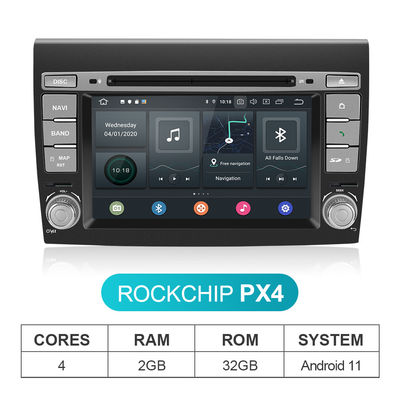 Écran tactile du stéréo 1024*600P de voiture d'Android 11 de bravo de Fiat avec la navigation de GPS